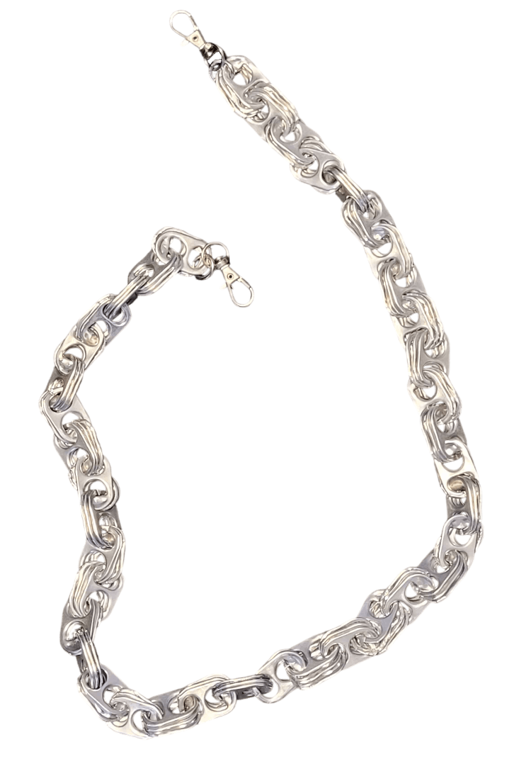 A chain made out of soda tabs.